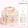 Miniatyrbillede 1 af 8: 1 Sæt Lille Hus Sparegris Tegneserie Firkantede Pengekasser Sparegris Pink