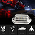 Pikkukuva 1 / 8: Kromi 6 LED rekisterikilven merkkivalolamppu kuorma-auton SUV-perävaunuun Silver