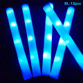 Miniatyrbilde 1 av 7: LED Glow Sticks Glow Foam Stick Cheer Tube Dark Light Party Blue
