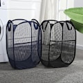 Pikkukuva 3 / 5: Mesh Pop Up Likainen pyykkikori Estää kokoontaitettava pyykkikori Navy Round