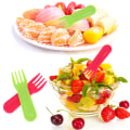 Miniatyrbilde 3 av 5: 10 stk fruktgaffel i plast mini tegneserie fruktgaffel 10pcs