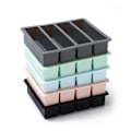 Miniatyrbillede 8 af 8: 1 Stk 4 Gitter Lang Strip Silikone isterninger Firkantet Bakke Form Gray