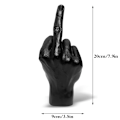 Miniatyrbilde 1 av 8: Nordisk stil mellomfingerstatue Resin Craft Sculpture Decor Black