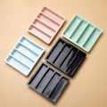 Miniatyrbillede 5 af 8: 1 Stk 4 Gitter Lang Strip Silikone isterninger Firkantet Bakke Form Gray