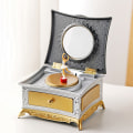 Miniatyrbilde 4 av 8: Klassisk roterende danser Ballerina Music Box smykker Organizer Pink