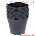 Miniatyrbillede 1 af 5: 10 stk sorte urtepotter Plastpotter Små firkantede potter til Succu as the picutre 6.5*6.5cm