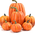 Pikkukuva 2 / 8: 7-osainen keinotekoisten kurpitsamallien setti Halloween-koristeluun B