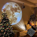 Miniatyrbillede 2 af 5: Moon Galaxy projektionslampe Creative Atmosphere Night Light with 16cards