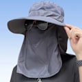Miniatyrbilde 6 av 8: Solhatter UV-beskyttelse Utendørs Pustende Avtakbar Fisker H light gray