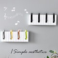 Miniatyrbilde 4 av 8: Piano Keys Krokhenger Vegghengt kleshenger Black