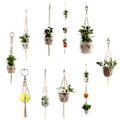 Miniatyrbillede 5 af 5: Grydeholder rame Hanger Hanging er Basket Jute Braided Rope Cra as the picutre H