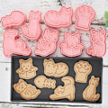 Miniatyrbillede 3 af 5: 8 Stk Katte Dyr Cookie ters Form Plast Kikseform