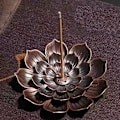 Miniatyrbillede 2 af 8: Legeret røgelse brænder buddhisme Lotus Line røgelse tallerken bronze L