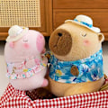 Miniatyrbild 6 av 8: Gul And-Anka Badring Capybara Plyschleksak Strandkläder Fylld Dock Pink 30CM