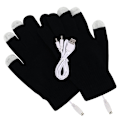 Miniatyrbild 3 av 5: USB uppvärmda handskar varma konstant temperatur touch handskar Black
