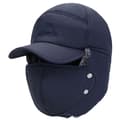 Winter Warm Thicken Faux Fur Bomber Hat Ear Flap Cap Navy blue