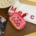 Pikkukuva 3 / 5: Strawberry Cake kuulokekotelo Case ja kolikkokukkaro Pink