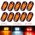 Miniatyrbillede 2 af 5: 10 STK Advarselslys LED Diode Lys Trailer Truck LED Sidemærke White