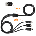 Pikkukuva 2 / 7: USB A Uros 1-3 USB 5Pin Mini USB Data Charger Y Splitter Cab