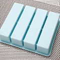 Miniatyrbillede 7 af 8: 1 Stk 4 Gitter Lang Strip Silikone isterninger Firkantet Bakke Form Gray