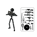 Miniatyrbillede 1 af 8: Multi-ed Multi Stickman Legetøj Bevægelig 3D Printet Mannequin Figur Black