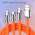 Pikkukuva 2 / 8: 3in1 6A 120W USB Type C -kaapeli valaistukseen USB A - Type-C Yellow