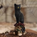 Miniatyrbillede 3 af 8: Skeletter dekorative figurer Katte og krager statuer A1