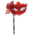 Miniatyrbilde 1 av 8: Halloween festmaske med holdende pinnemaskerademaske Red