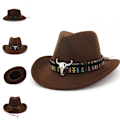Miniatyrbillede 4 af 5: Cowboyhat Stetson Style Fedora Summer Bred Rim Cap Coffee