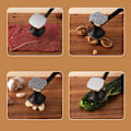 Miniatyrbillede 6 af 8: Steak Hammer Dobbeltsidet Kød Mørning Kød Pounder Hammer Silver