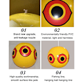 Pikkukuva 7 / 7: Anti Bird puhallettava karkotin Scare Eye Balloons Farm Protector Yellow