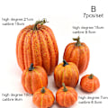 Pikkukuva 1 / 8: 7-osainen keinotekoisten kurpitsamallien setti Halloween-koristeluun B