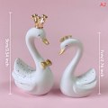 Miniatyrbillede 1 af 5: 1 par Resin Swan Statue figurer Swan Cake Topper Skulptur White