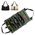 Miniatyrbillede 2 af 5: Roll Up Værktøjstaske Lærred Værktøjstaske Holdbar hængende lynlås tote Green 48*28.5cm