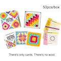 Miniatyrbillede 1 af 8: 50 stk./æske Mix Match Design Granny Square Kortdæk Strikning 50pcs/box