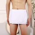 Miniatyrbillede 1 af 8: Microfiber Pyjamas Mænd Nattøj Korte håndklædebukser White