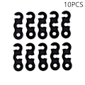Miniatyrbillede 1 af 5: 10 stk. Campingteltsnor Reb Spændere Fastener Kit Black 10 PCS