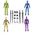 Miniatyrbillede 3 af 8: Multi-ed Movable Robot 3d Printet Mannequin Robot Model Gold