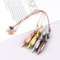 Miniatyrbilde 2 av 5: Metal Copper Spiritual Point Pendel for DivinationHealing Silver