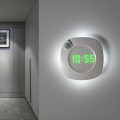 Miniatyrbilde 1 av 5: LED Digital Time Veggklokke Med PIR Bevegelsessensor Nattlys
