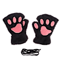 Miniatyrbillede 1 af 5: e Cat Paw Fingerløse Handsker Varm Blød Plys Fingerløs Handske Black