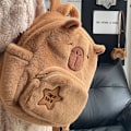 Miniatyrbillede 5 af 8: Cartoon Capybara taske udstoppet dyr Casual Alsidig rygsæk