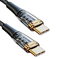 Miniatyrbilde 4 av 8: 120W gjennomsiktig Type-C-kabel Hurtiglading USB-C-kabel B-1m
