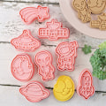 Miniatyrbillede 3 af 5: 8 stk./sæt Space Astronaut Biscuit Form 3D Cartoon Cookie Form