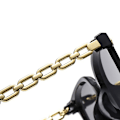 Miniatyrbilde 8 av 8: Firkantede solbriller for kvinne Big Frame Black Mirror Solbriller golden 20cm