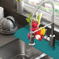 Miniatyrbilde 2 av 5: Silikon Kran Matte Kran Kjøkkenkran Vask Splash Guard Gray 35*14.8CM