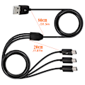 Pikkukuva 7 / 7: USB A Uros 1-3 USB 5Pin Mini USB Data Charger Y Splitter Cab