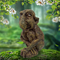 Miniatyrbillede 5 af 8: Gotisk skulptur venlig trold statue støbt sten have statue 1PC