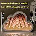 Miniatyrbillede 8 af 8: Cloud Mirror Tulip Lampe DIY Night Light Soveværelse Ornamenter purple
