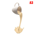 Miniatyrbillede 1 af 8: Flydende Spildende Kaffe Kop Skulptur Køkken Dekoration A3